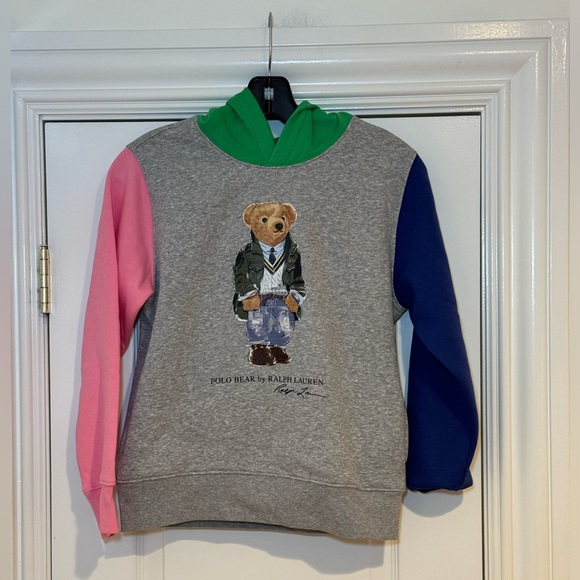 NWT Polo Ralph Lauren Boys Polo Bear Color Blocked Fleece Hoodie - Picture 8 of 13